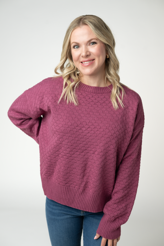 The Gia Sweater in Raspberry