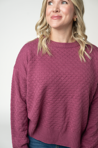 The Gia Sweater in Raspberry