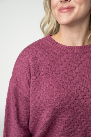 The Gia Sweater in Raspberry