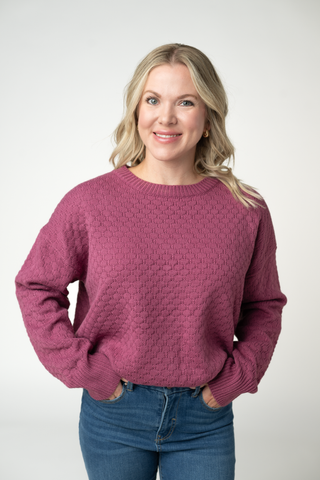 The Gia Sweater in Raspberry