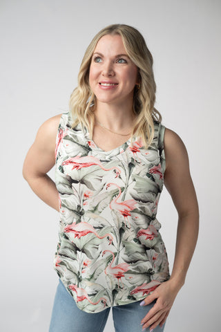Flamingo Relaxed Fit V-Neck Tank