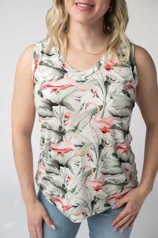 Flamingo Relaxed Fit V-Neck Tank