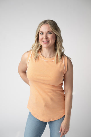 Micro Striped Tank in Orange