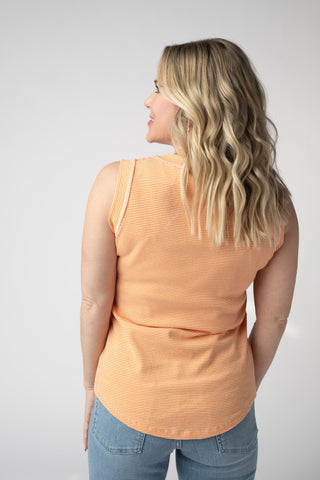 Micro Striped Tank in Orange