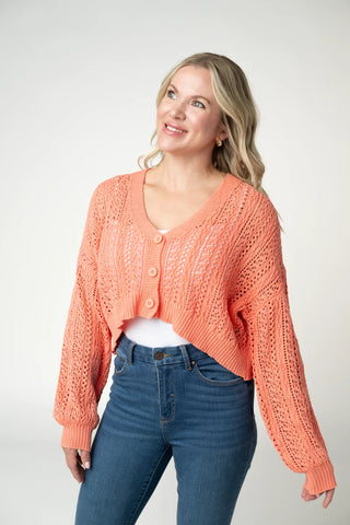 Melon Cropped Cardigan