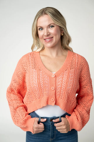 Melon Cropped Cardigan