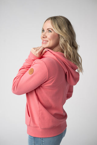 Sun Kissed Coral Full Zip Hoodie