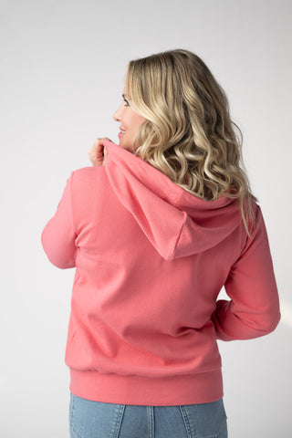 Sun Kissed Coral Full Zip Hoodie