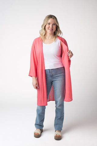 Sun Kissed Coral Kimono
