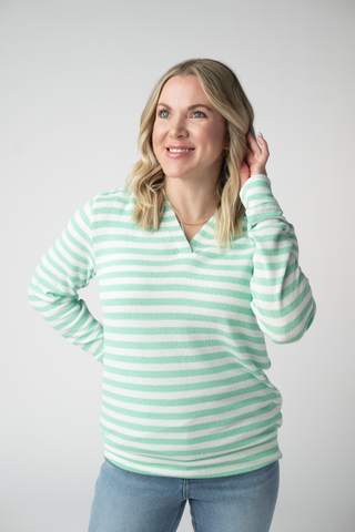 Green Striped Hoodie