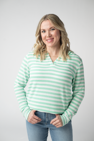 Green Striped Hoodie