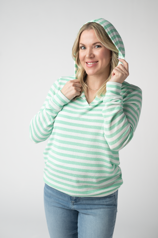 Green Striped Hoodie