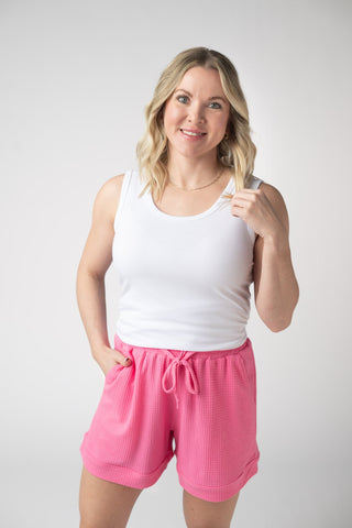 Pink Waffle Shorts