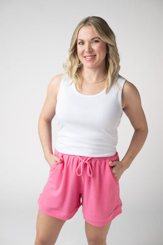 Pink Waffle Shorts