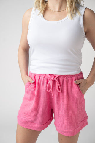 Pink Waffle Shorts