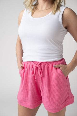 Pink Waffle Shorts