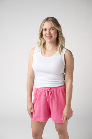 Pink Waffle Shorts