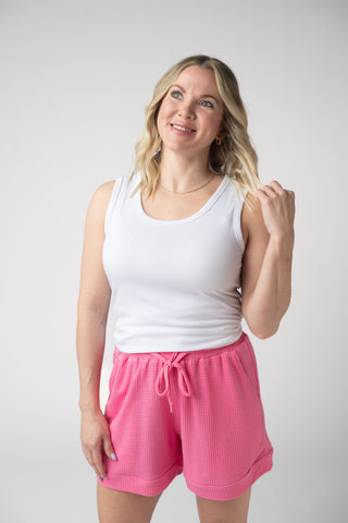 Pink Waffle Shorts