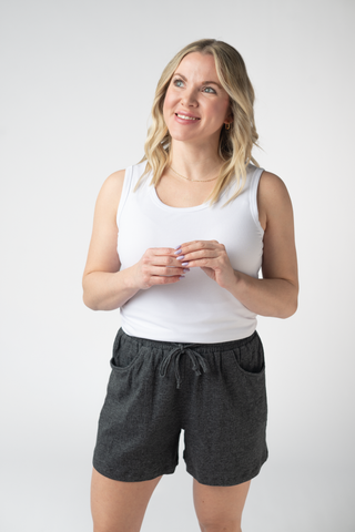 Charcoal Crinkle Shorts