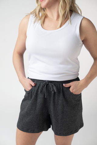Charcoal Crinkle Shorts
