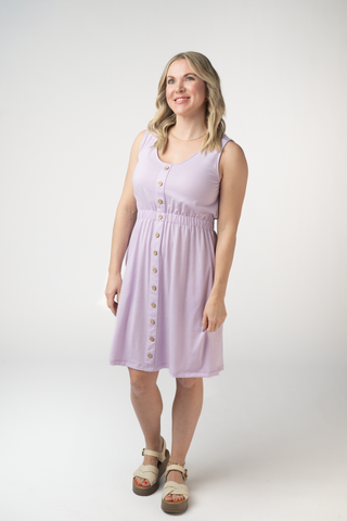 Lavender Button Dress