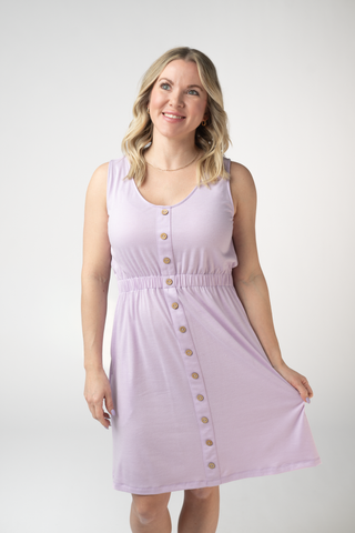 Lavender Button Dress