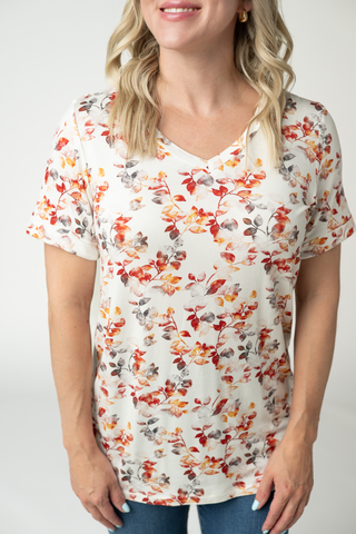 Autumn Watercolor Relaxed Fit V-Neck