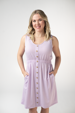 Lavender Button Dress