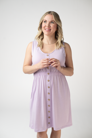Lavender Button Dress