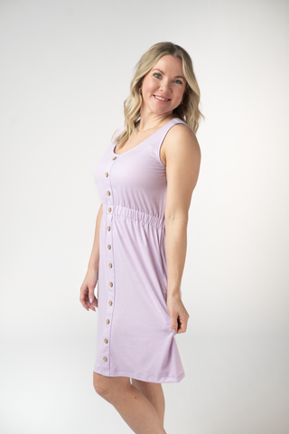 Lavender Button Dress