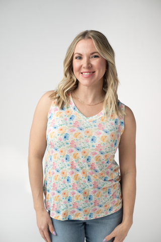 Petal Gardens Relaxed Fit V-Neck Tank