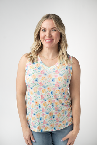 Petal Gardens Relaxed Fit V-Neck Tank