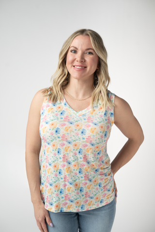 Petal Gardens Relaxed Fit V-Neck Tank