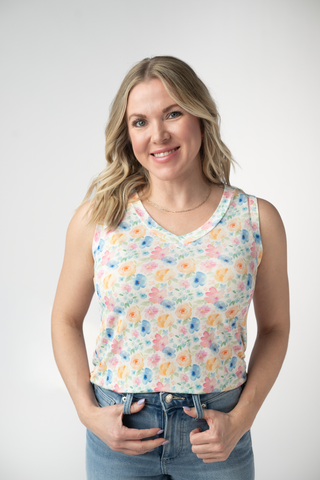 Petal Gardens Relaxed Fit V-Neck Tank