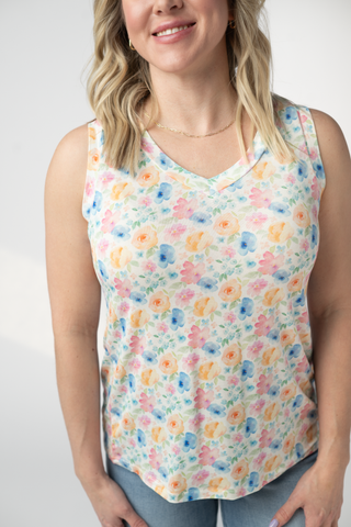 Petal Gardens Relaxed Fit V-Neck Tank