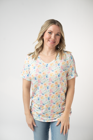 Petal Gardens Relaxed Fit V-Neck Top