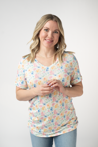 Petal Gardens Relaxed Fit V-Neck Top
