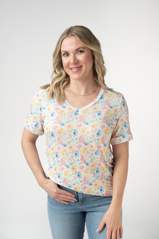 Petal Gardens Relaxed Fit V-Neck Top