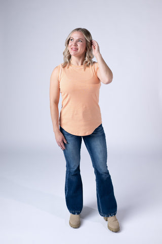 Micro Striped Tank in Orange