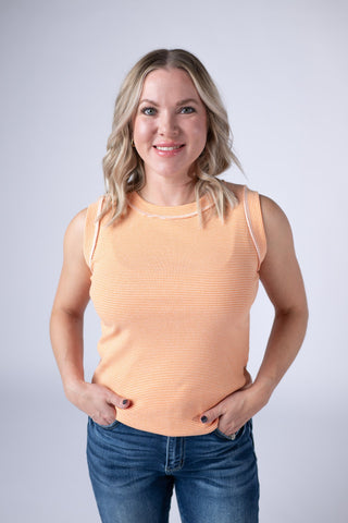 Micro Striped Tank in Orange