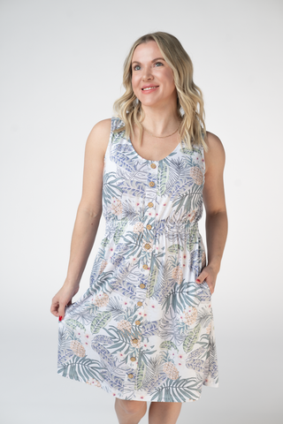 Pineapple Leaf Button Dress