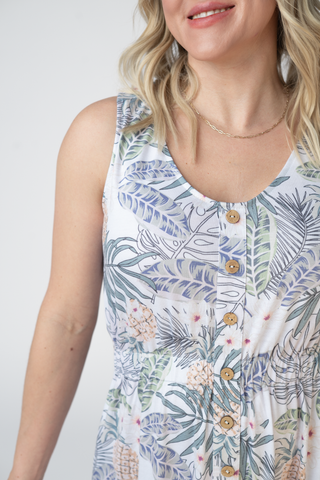 Pineapple Leaf Button Dress