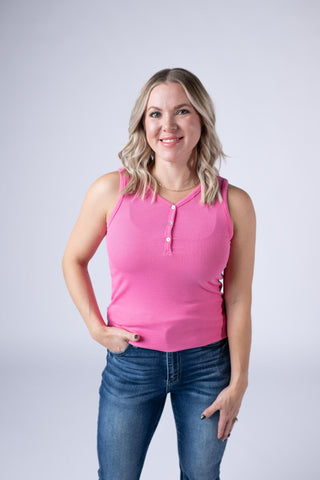 Pink V-Neck Tank