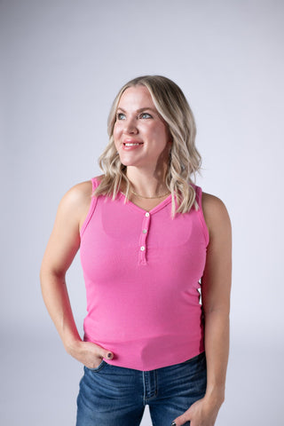 Pink V-Neck Tank