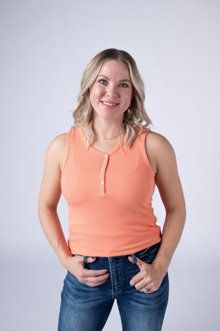 Orange V-Neck Tank