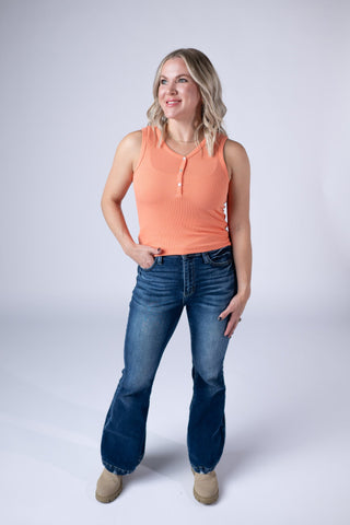 Orange V-Neck Tank