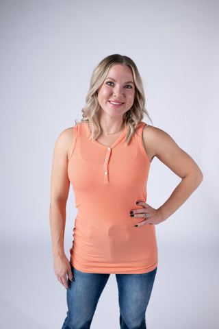 Orange V-Neck Tank