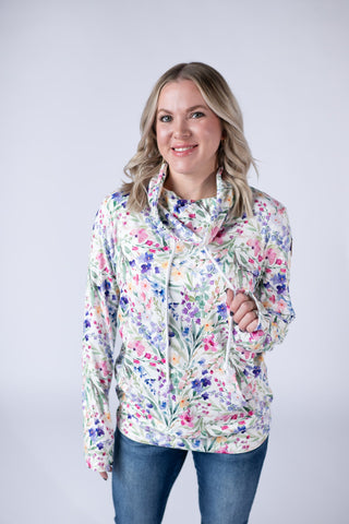 Cottage Floral Soft Funnel Neck
