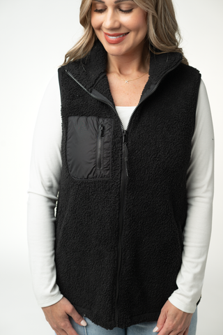 *Pre-Order* Black Sherpa Vest