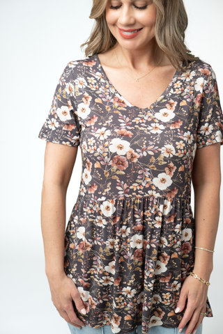 Blushwood Floral V-Neck Babydoll Top